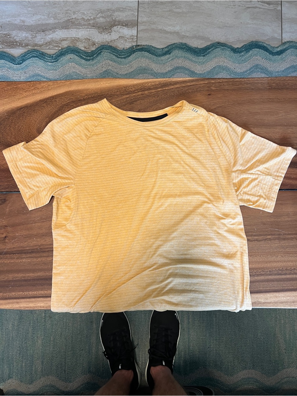 Light Orange Lululemon Men's Short Sleeve Workout Tee
